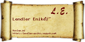 Lendler Enikő névjegykártya